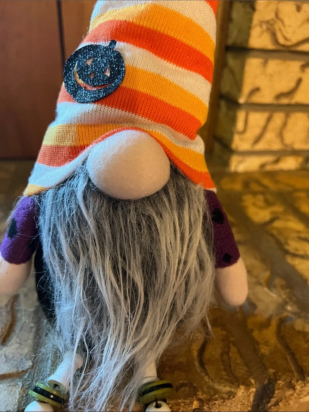 Halloween Gnome Orange & White